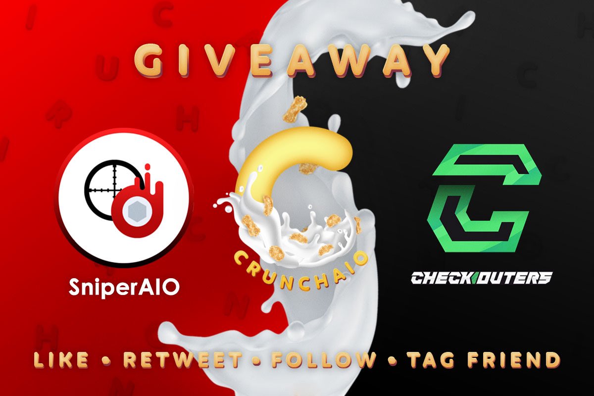 CrunchAIO's tweet image. 🎉 Giveaway 🎉

x3 @Sniper_AIO Beta Key 
x1 @CrunchAIO Beta Key
x1 @checkouters Membership

To enter:
-Like &amp;amp; RT;
-Follow all profiles;
-Tag 1 friend.

GL 🍀
