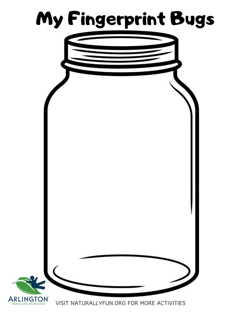 Fingerprint Bugs Jar Bug Crafts Mason Template Sketch Insect Printable