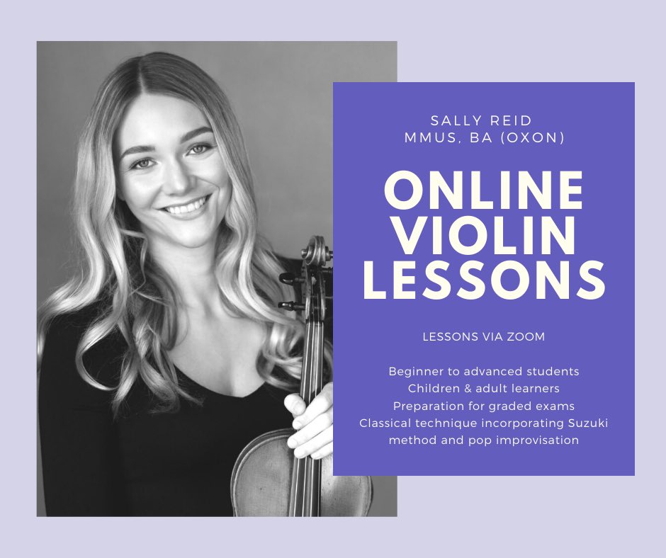 Sally Potterton (@sallypotterton) on Twitter photo I am now offering online violin lessons via Zoom as I have time to teach again :) Perfect for parents at home looking to keep their child engaged for 30 mins or perhaps lockdown has inspired you yourself to learn an instrument! Please share / contact bookings@sallypotterton.co.uk I am now offering online violin lessons via Zoom as I have time to teach again :) Perfect for parents at home looking to keep their child engaged for 30 mins or perhaps lockdown has inspired you yourself to learn an instrument! Please share / contact bookings@sallypotterton.co.uk