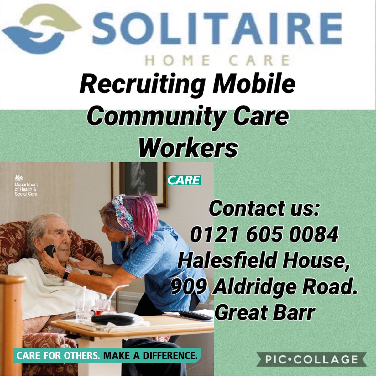We are recruiting #socialcare #Birmingham #wecare #caringjobs #communitycare #greatbarr #care #careforothers