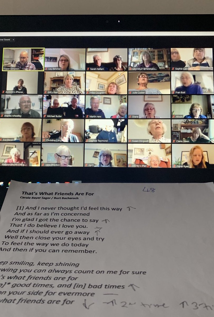 That’s what friends are for 🎵🎶 if there is one motto that sums up our community choir it’s that one ❤️ lovely to have members from <a href="/MountbattenHamp/">Mountbatten Hampshire</a> join us too 🌻 <a href="/MountbattenIW/">Mountbatten Isle of Wight</a> <a href="/FraserSimpson1/">Fraser Simpson</a> @NordoffRobbins1 #communitychoir #teammountbatten