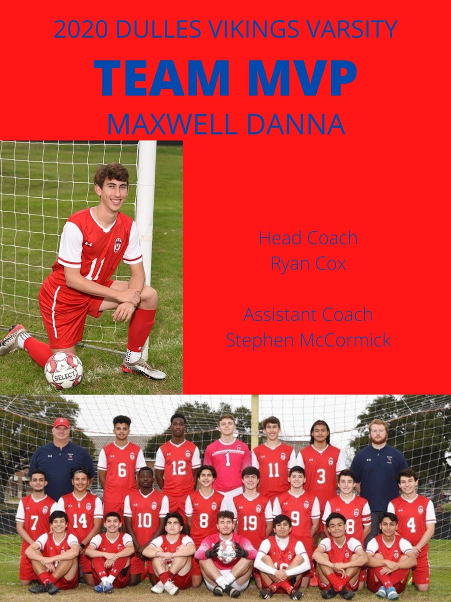 Dulles Viking Soccer 2020 Most Valuable Player is <a href="/MaxwellDanna/">Maxwell Danna</a>