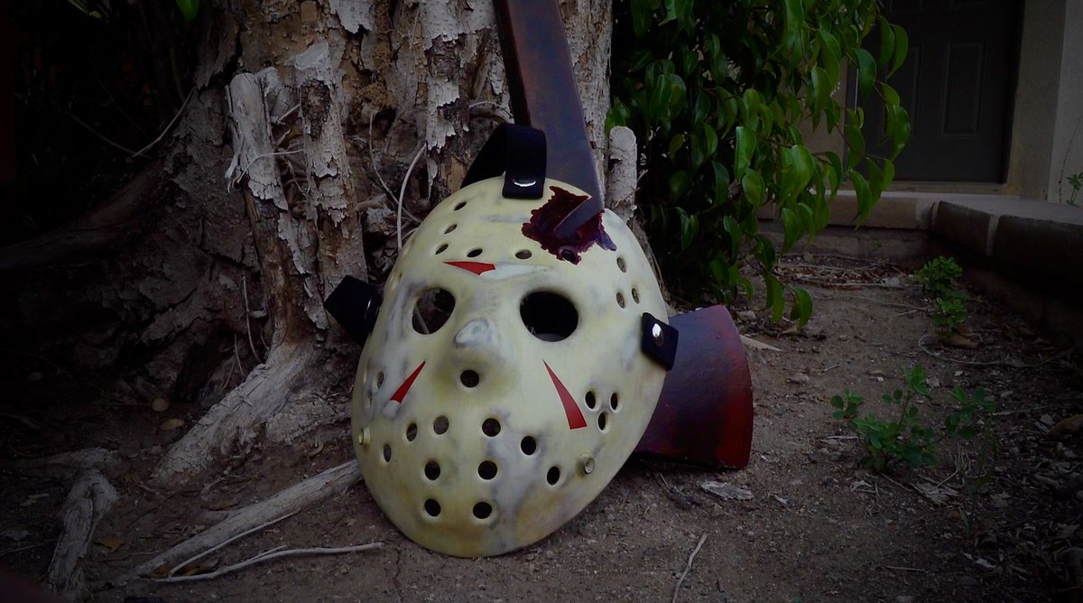 Ortega_Studios's tweet photo. Testing my new camera from the LA Film School using my props from my favorite slasher films and my talent, my babe, @verotink #JasonVoorhees #MichaelMyers #halloween #fridaythe13th #lafilmschool #cinematography https://t.co/Zz3CsfXlcH