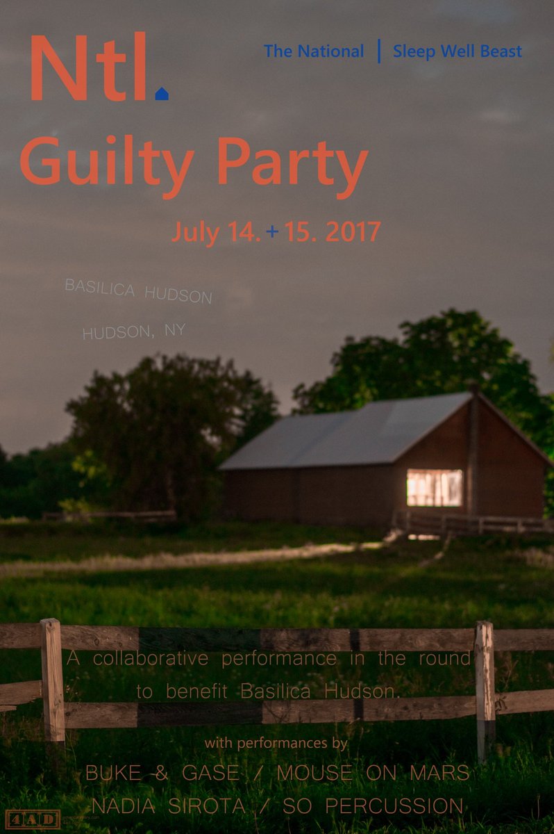 AKPhotographic's tweet photo. In July 2017 one of my favorite bands held a very special and intimate concert event at @BasilicaHudson. @TheNational hosted "Guilty Party": A two night release show for their new album Sleep Well Beast. I put together my own posters for the event. I loved the way they came out. https://t.co/IgZ7eitEUH