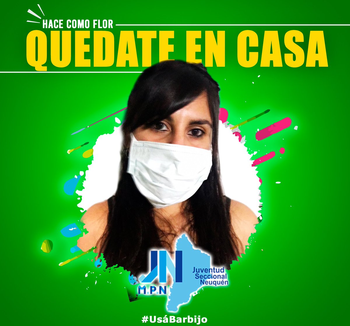 JuveSeccMPN's tweet photo. #BuenMiércoles | #QuedateEnCasa
😷 La única cura la hacemos entre todas/os siendo #Responsables y #Solidarixs❗
😷 Compañeras/os de la Comisión de Juventud MPN NQN toman todas la medidas de seguridad, no te olvides #UsáBarbijo ‼️
😷 Cuidarte es cuidarnos. https://t.co/aGXgzow1aJ