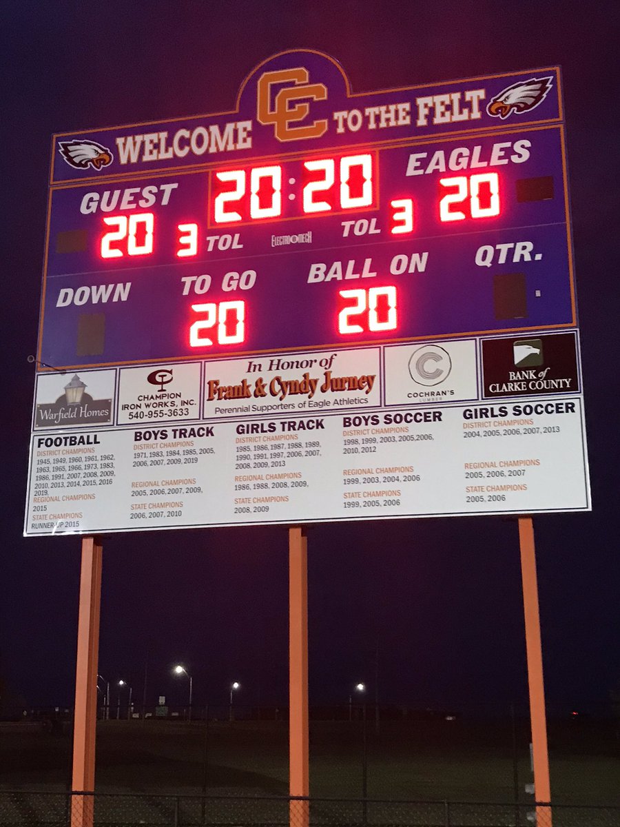 #BeTheLightBRD  with updated 2019 BRD football title on the board! <a href="/ClarkeCoFB/">Clarke Co. Football</a>