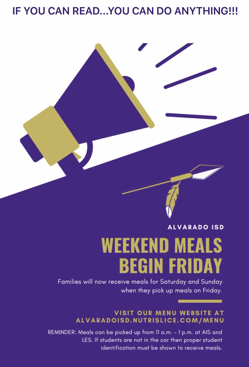 Reminder about weekend meals! 
11:00am-1:00pm
AIS and Lillian
