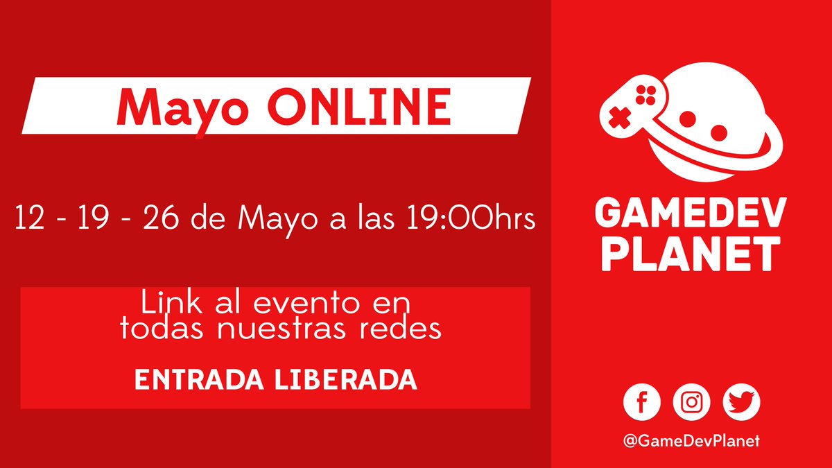 GameDevPlanet's tweet image. Estamos muy felices de anunciar un nuevo #GameDevPlanet esta vez en formato online! tendremos 3 charlas, cada una un martes diferente en mayo, vamos a compartir toda la información en los próximos días! mientras dele asistir al evento ;)
facebook.com/events/2547970…