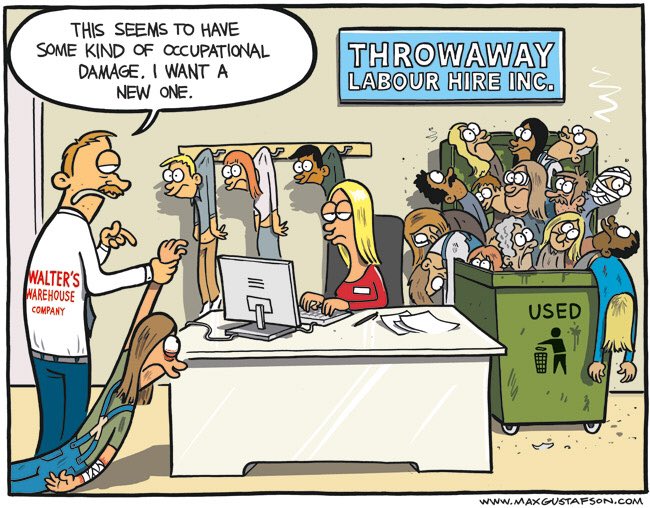 GhioProf's tweet image. And some of you brought up this: the disposable worker. Question: why are they omnipresent today? Implications?