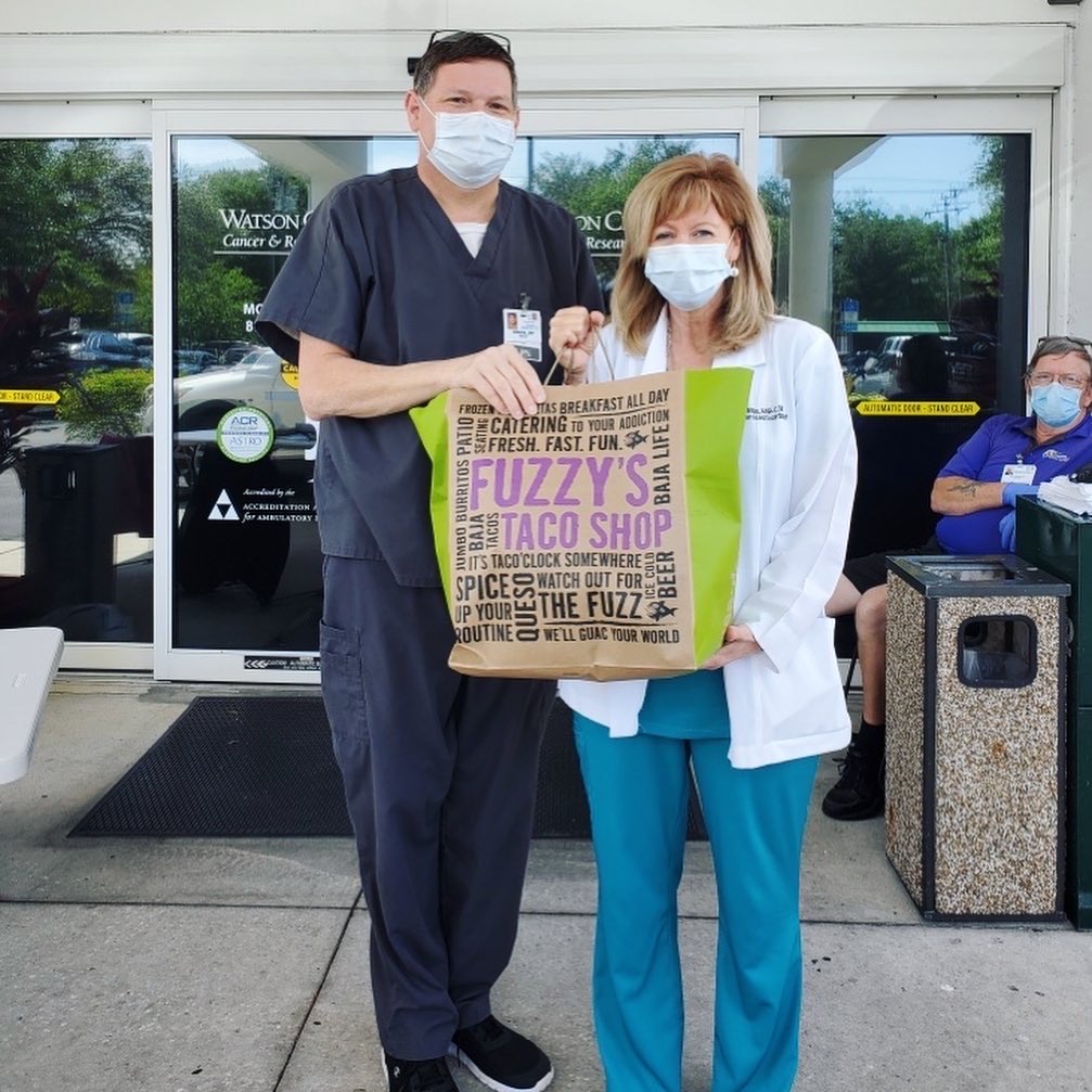 Thank you @fuzzystampabay for delivering 80 delicious meals to our friends at Watson Clinic Radiation and Oncology!