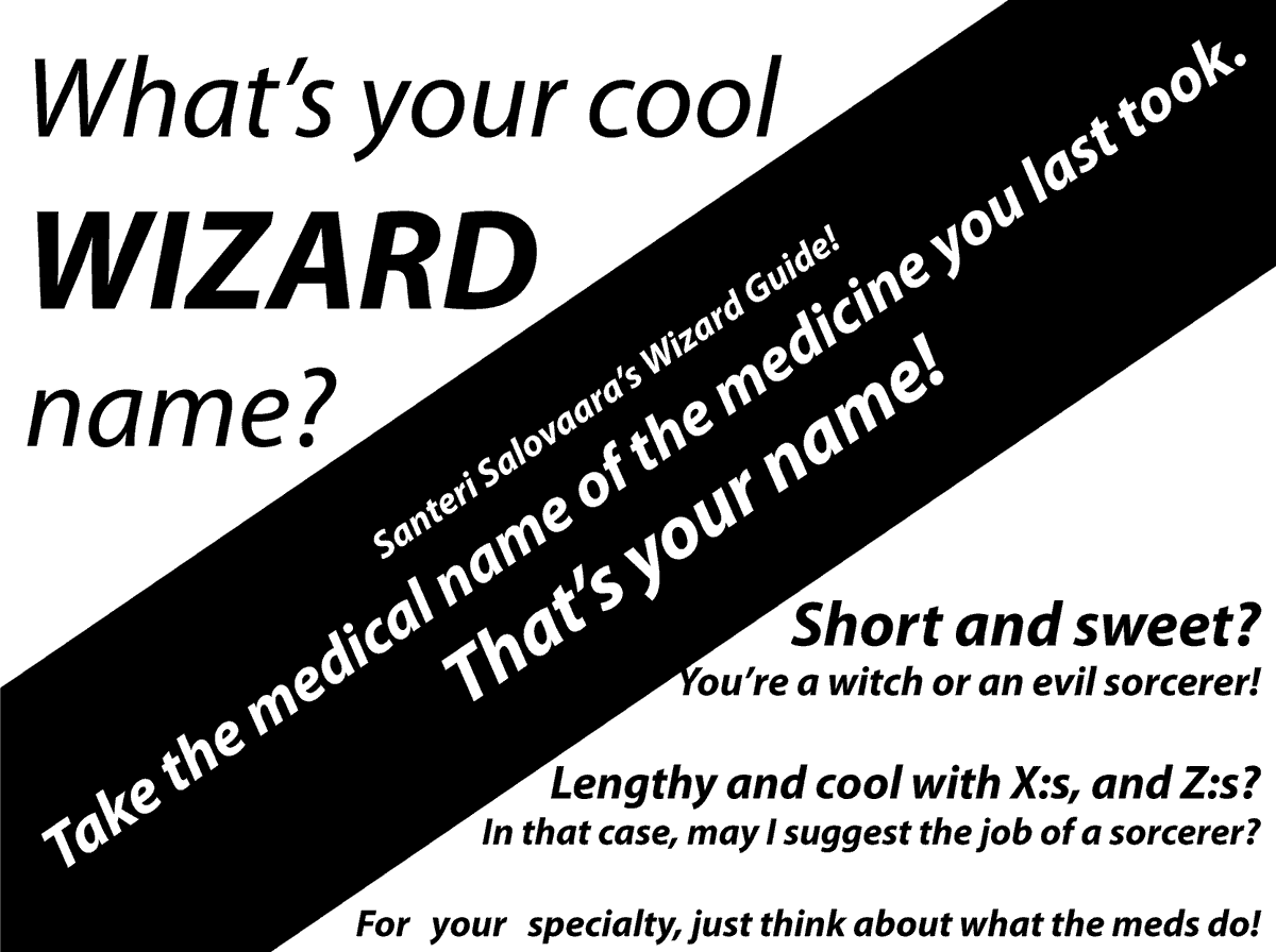 ssalovaa's tweet photo. Behold, for it is I! The mighty illusion mage Risperidon!
What's your wizard name? #FuckingWizard https://t.co/2y2xZjKrj5