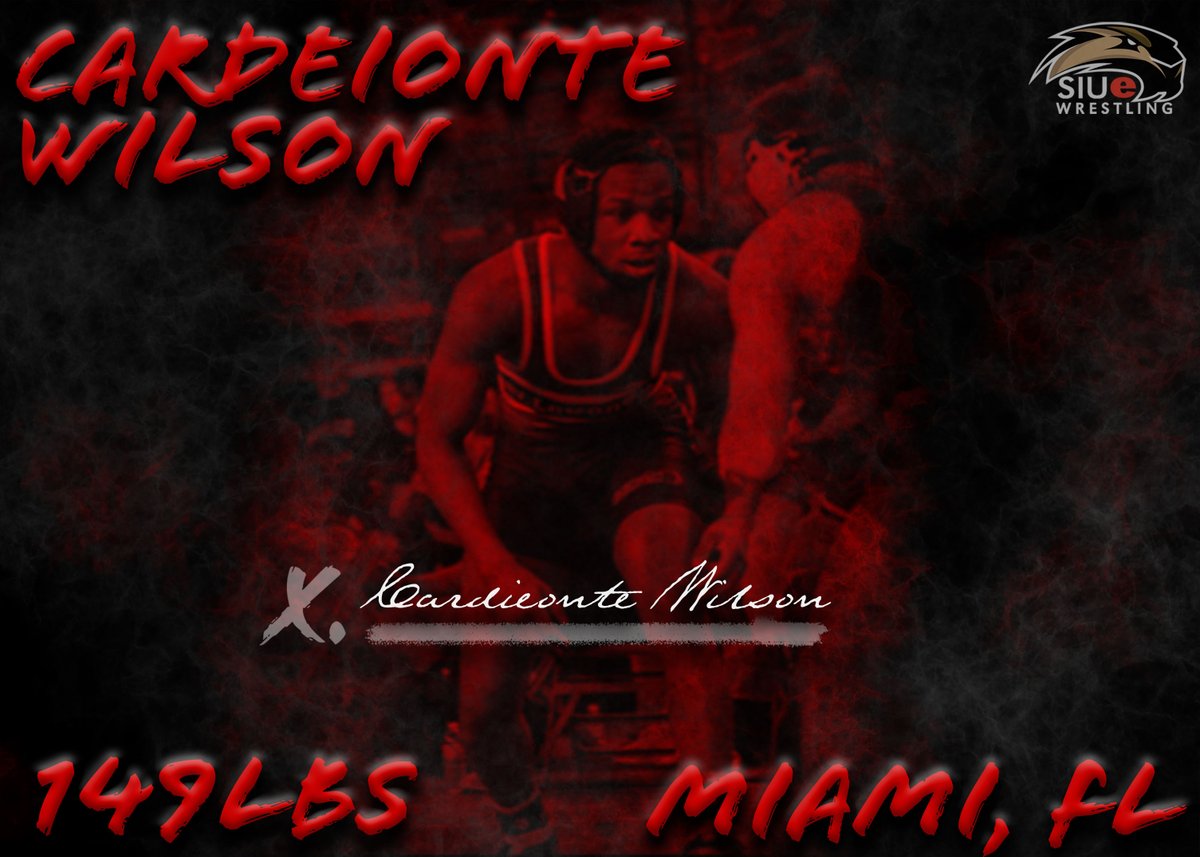 SIGNED: Please help us in welcoming Cardeionte Wilson to the Cougar Wrestling Family! @cardeionte_ comes to us from Ellsworth CC where he was a 2x JUCO All-American, and NATIONAL CHAMPION as a Freshman! We are excited for his arrival in Edwardsville! #RestoringtheGlory