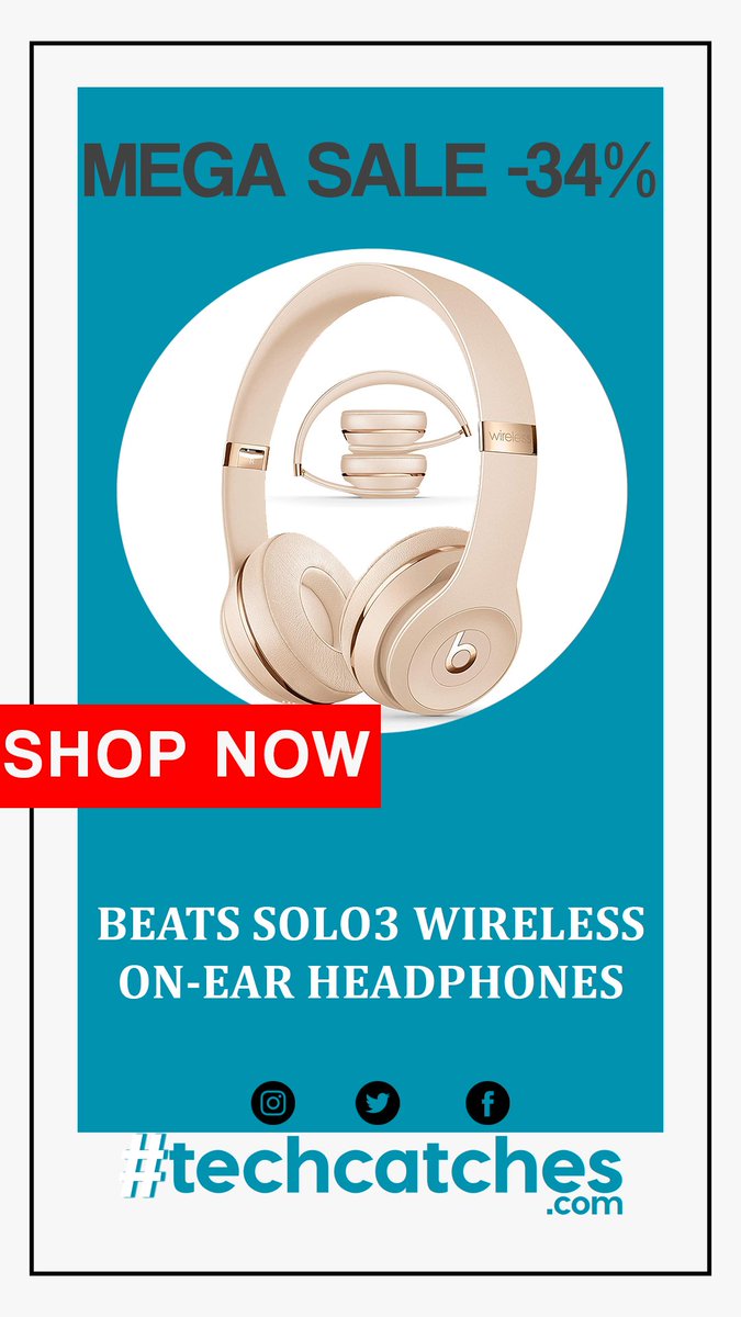 techcatches's tweet image. #BeatsSolo3 #Wireless On-Ear #Headphones
with-34% DISCOUNT. Turn your earns to techcatches.com
for the real discount.