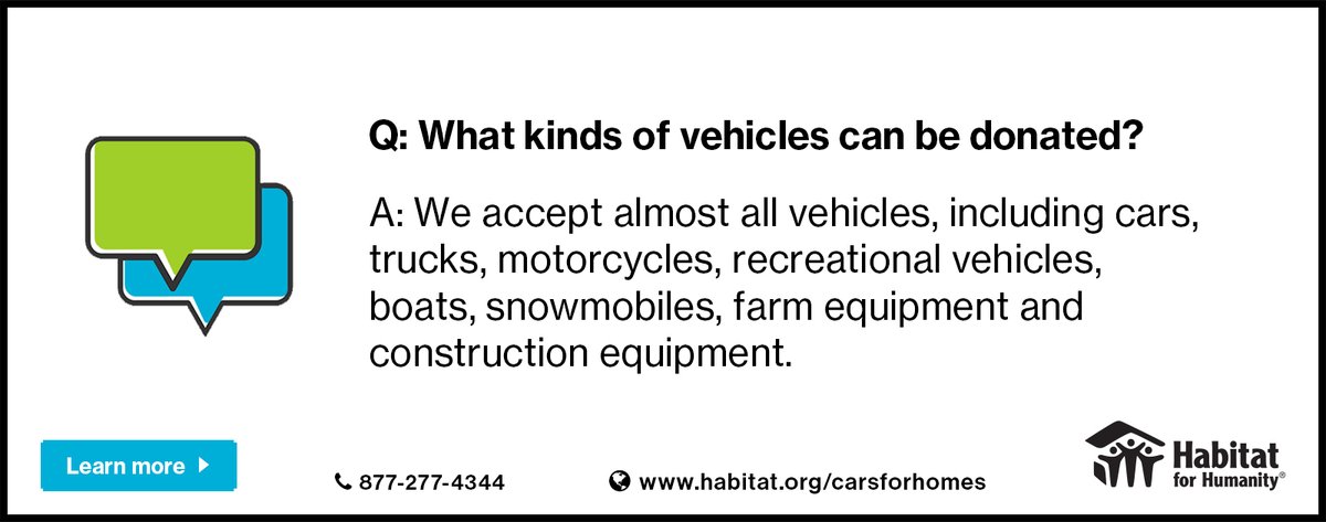 If your vehicle is whole and has 4 inflated tires, it's ready to be donated! 🚙 buff.ly/2uuhoW8