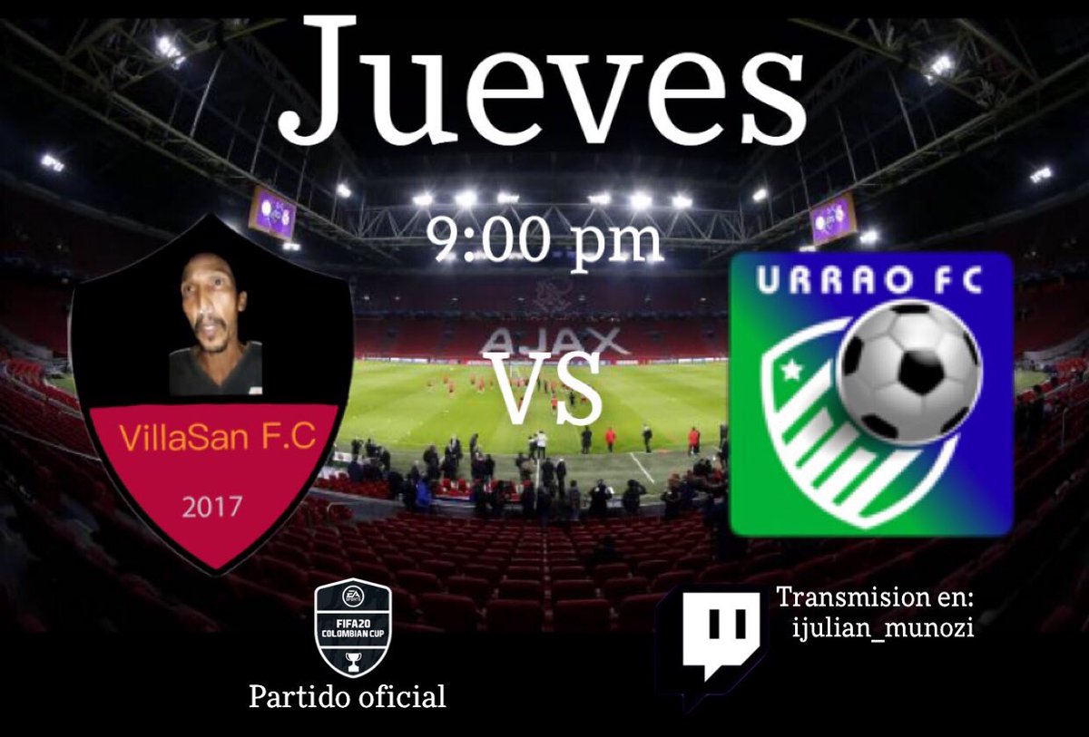VillasanFC's tweet photo. Este jueves gran partido con @UrraoFC de octavos de final de la @FIFAColombiaCup
¡Vamos a por la Victoria 🏆!#ArribaVillasan https://t.co/pJWEXjKLiN