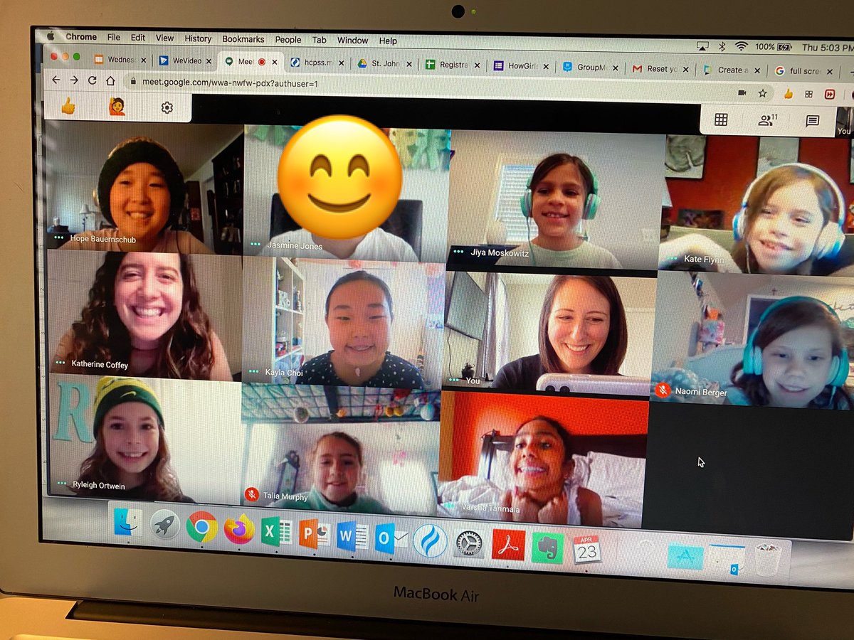HowGirlsCode's tweet photo. HowGirlsCode is still going strong. We finished our first fully online class today. Thank you to our instructors, Ms. Coffey and Ms. Fredriksson, for making this a smooth and fun experience for our girls. Stay tuned for more classes to come. #howgirlscode #givethegiftofcode. https://t.co/bCRx0J0nd5