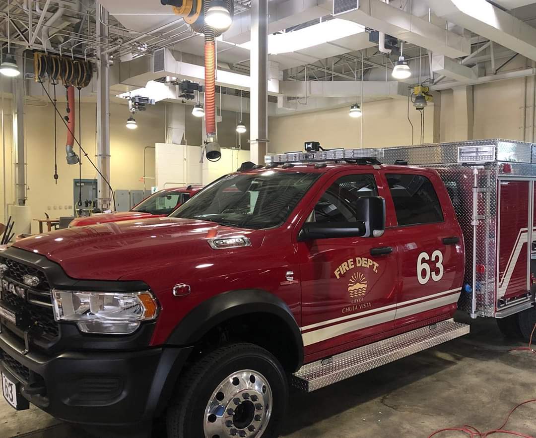thinkchulavista's tweet photo. Thanks to #CVMeasureP, the Chula Vista Fire Department- Official has purchased two Type 6 Squads to improve service in eastern #ChulaVista. They are staffed with a Fire Captain & Firefighter Paramedic. The vehicles can access areas quickly helping to improve response time. https://t.co/aEbh8HwXmU