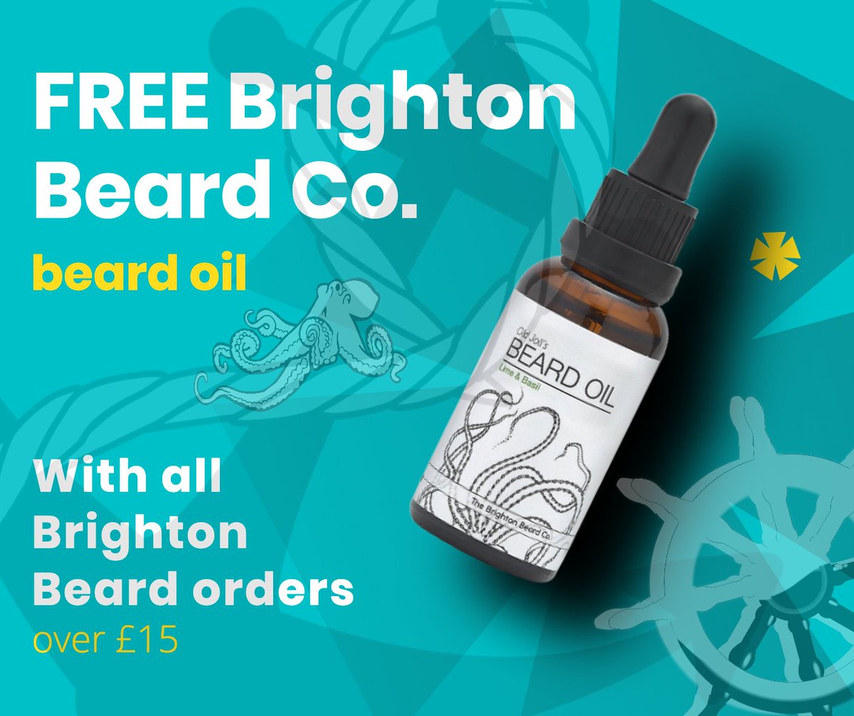 FREE @BrightonBeardCo 10ml lime and basil beard oil. 🙌 Spend just £15 or more on any Brighton Beard Co. Products in The Beard Shed to qualify 🧔🏽 

Shop bit.ly/2SjerBm

FREE UK shipping on all orders 🇬🇧