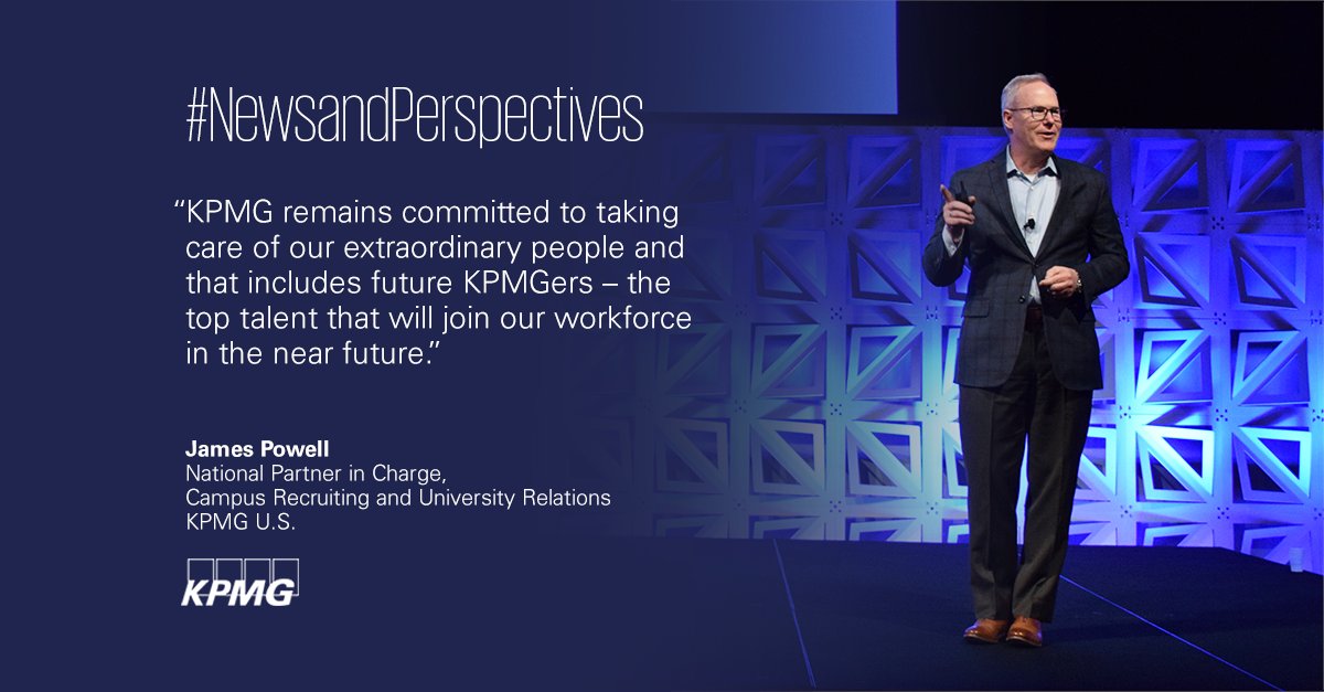 jackie_daylor's tweet photo. .@KPMG_US' James Powell outlines the steps that the firm is taking to support the extraordinary people joining their workforce soon. #culture #values #KPMGProud
https://t.co/l3tReD1fIT https://t.co/2wAQx303Gu