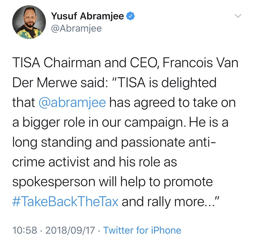 Sosokapa_'s tweet photo. Black Twitter so quick to expose Abramjee ๐๐พ๐๐พ
#Abramjeemustfall https://t.co/jSrpUHn56z