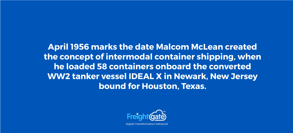 64 years ago the birth of container shipping revolutionized cargo handling worldwide. What will the next years to come hold for the shipping industry? #containershipping #malcomlean #Intermodal #freightgate #64years