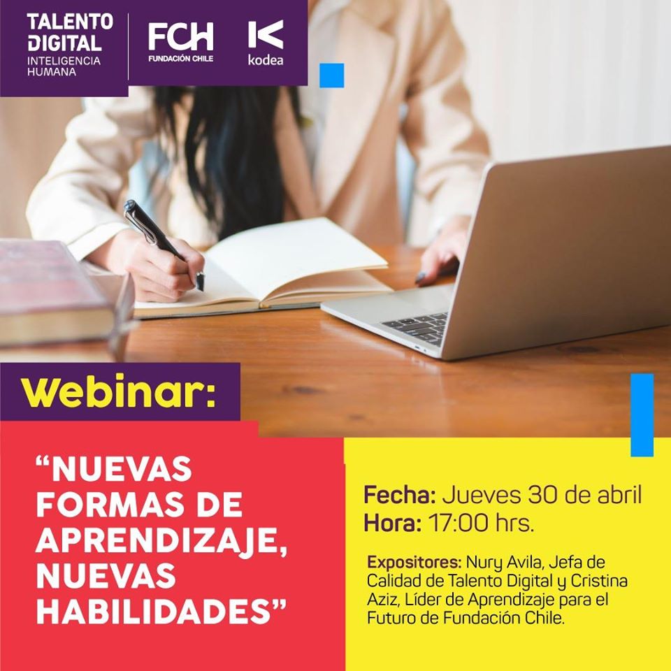 TODOS INVITADOS‼️ Un éxito han resultado los #Webinar que hemos desarrollado junto a <a href="/tdparachile/">Talento Digital</a> y <a href="/fundacionchile/">Fundación Chile</a>.

Este jueves 30 de abril a las 17.00 hrs no te pierdas el último, "Nuevas formas de aprendizaje, nuevas habilidades"

Inscripciones:
👉 n9.cl/y1ci