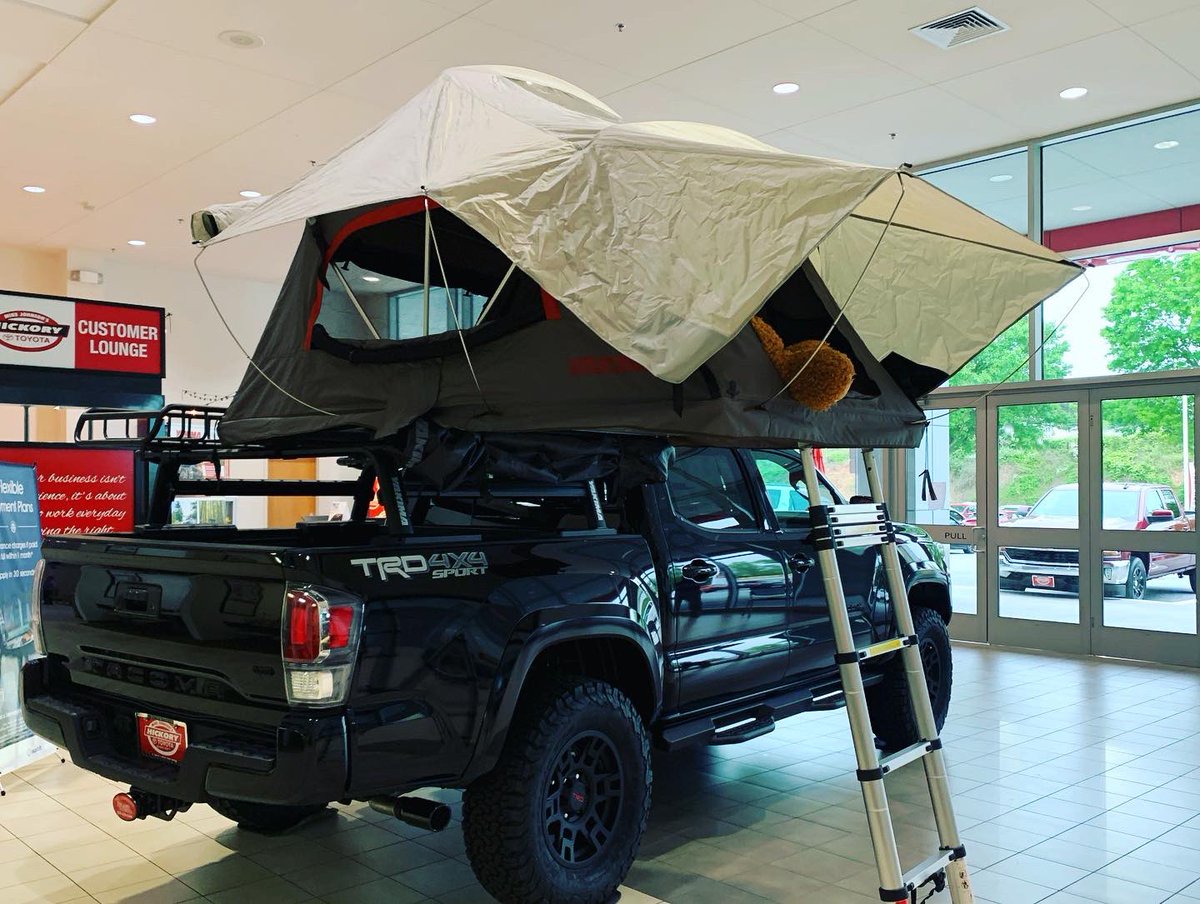 ToyotaMJ's tweet image. Adventure ready! Just built this 2020 Toyota Tacoma sport with tons TRD accessories, Yakima roof top tent and Toytec lift! #toytec #yakima #toyota #adventure #overland shop us now hickorytoyota.com