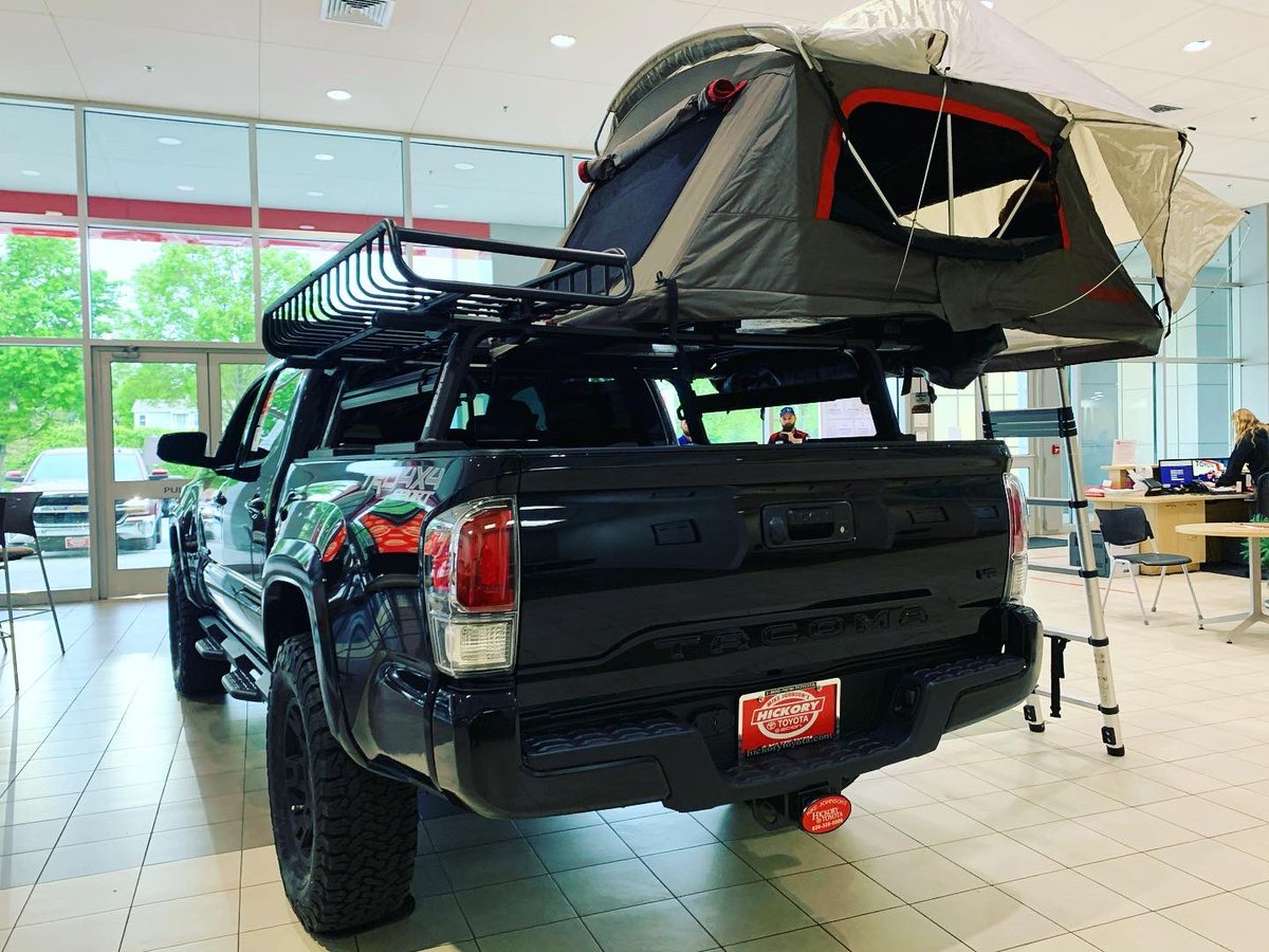 ToyotaMJ's tweet image. Adventure ready! Just built this 2020 Toyota Tacoma sport with tons TRD accessories, Yakima roof top tent and Toytec lift! #toytec #yakima #toyota #adventure #overland shop us now hickorytoyota.com