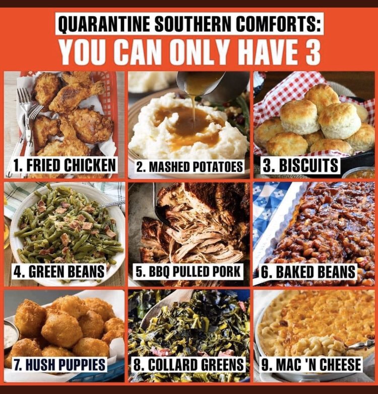 CastellKim's tweet photo. Create your own southern meal. You get 3 items. What are they...???
#food #southern #comfortfoods 

If you don’t like southern food, you don’t have to answer. https://t.co/wne1UauLd5