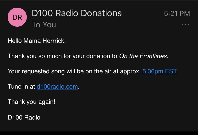 Love it that they call me Mama Herrick. Love it when young people do the right thing. Love everything about this. Listen to d100radio.com right now❤️❤️❤️ PS I requested some QUEEN!
