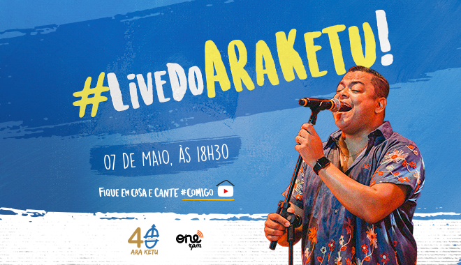 araketu's tweet photo. Era live que vc queria, @YuriMarcal? Então chama geral aí! 07 de maio, às 18h30, todo mundo vai pular que nem pipoca (EM CASA)! Vai ter #LiveDoAraKetu SIM! https://t.co/ETSoSQuTOl #FiqueEmCasa e cante #Comigo @YouTubeBrasil https://t.co/BPSp1E3zdn
