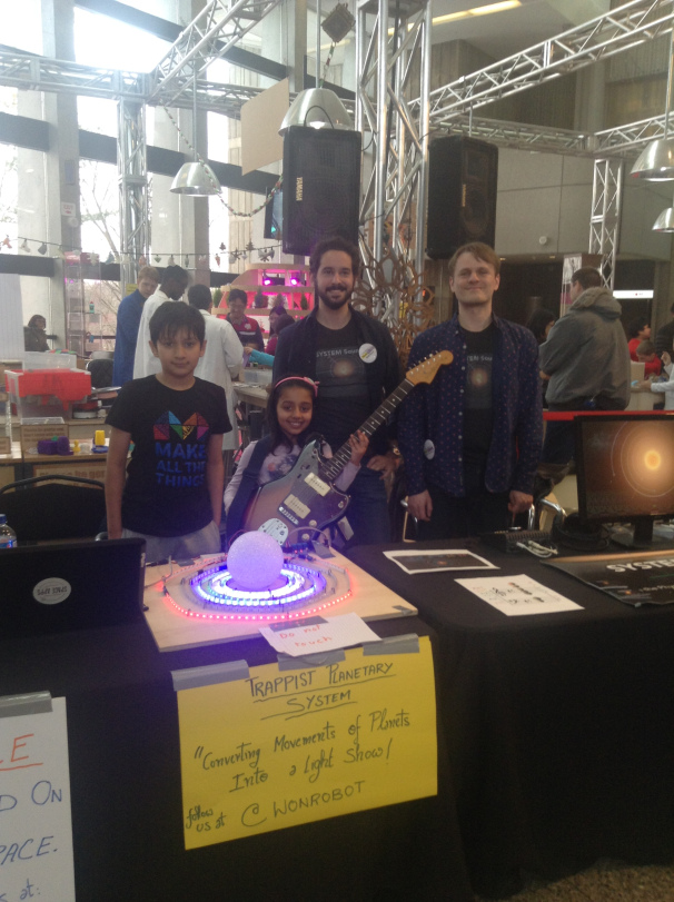 iamscicomm's tweet photo. Wish to learn how we hacked our making, woodworking, music, coding skills to make #TRAPPIST1 Exoplanetary System Sound + Light model?
https://t.co/Vbjw7OMtxY
The Model was displayed at the Ontario Science Centre @OntScienceCtr #TechArtFair in 2018. #scicomm https://t.co/ijsHsuwOYA
