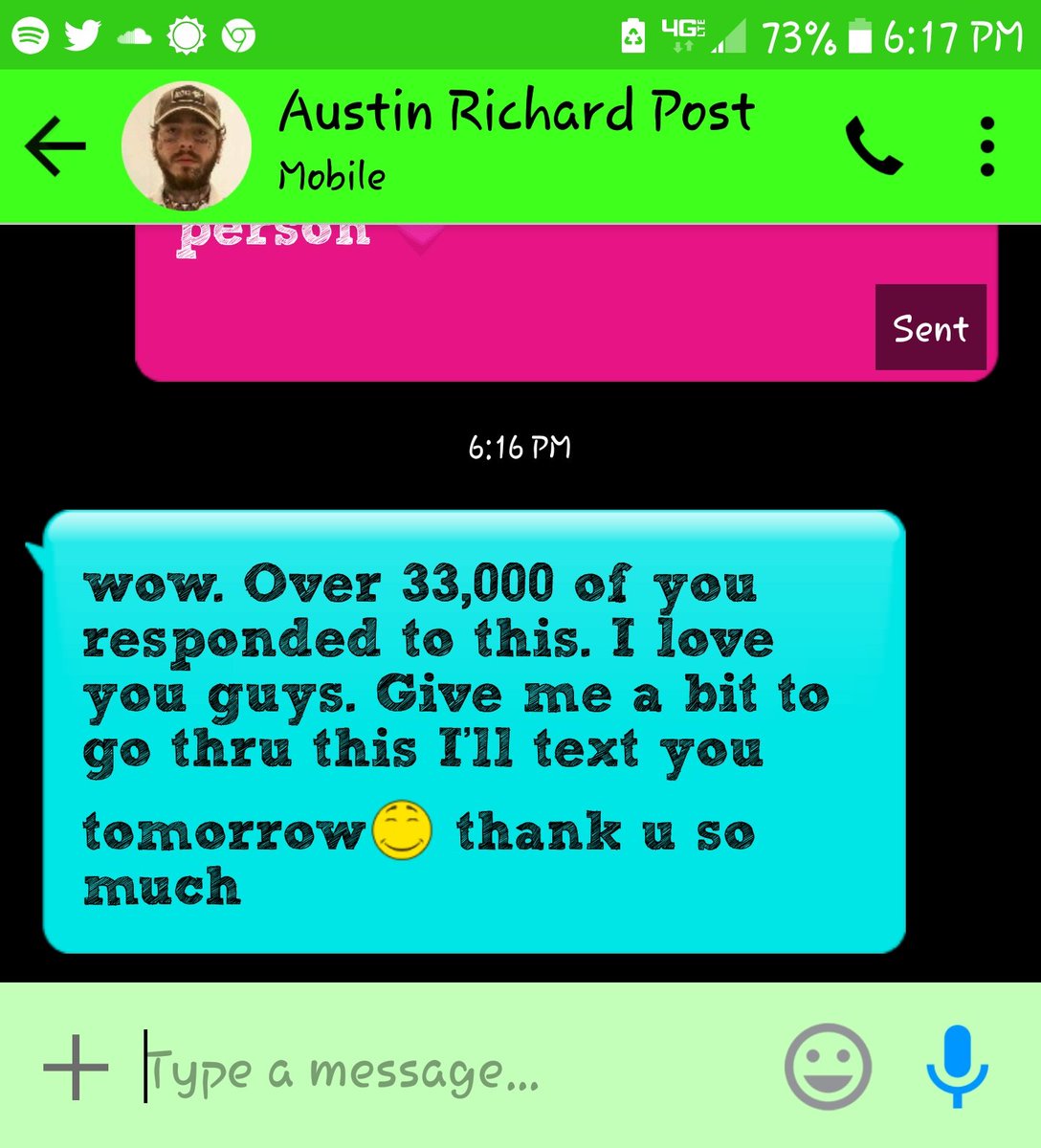 PostysCountry's tweet image. It makes me happy to know he has so many people showing him love 💞