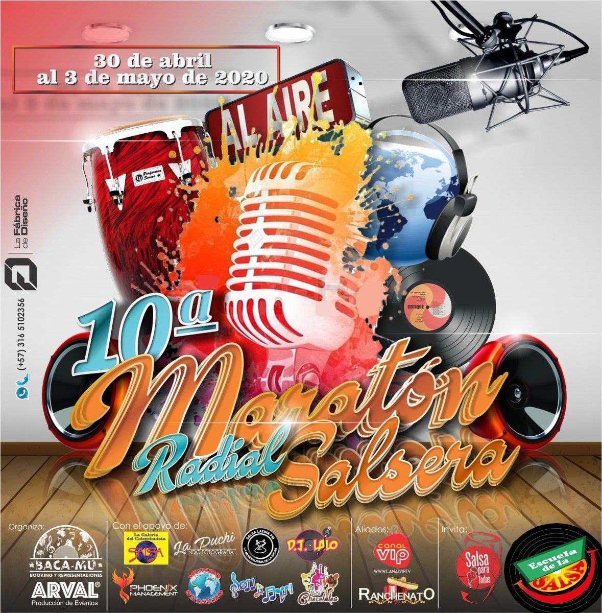 La #EscuelaDeLaSalsa estará presente en la 10ª #MaratónSalsera <a href="/MaratonSalsera/">MaratonSalsera</a> con toda la gente de la comunidad <a href="/salsapatodoss/">Salsa para Todos</a> al rededor del mundo , no se lo pueden perder. Próximo domingo 3 de mayo desde las 9am por <a href="/emisora_LVMB7/">la voz de mi barrio7</a>  Video en vivo por canalvip.tv