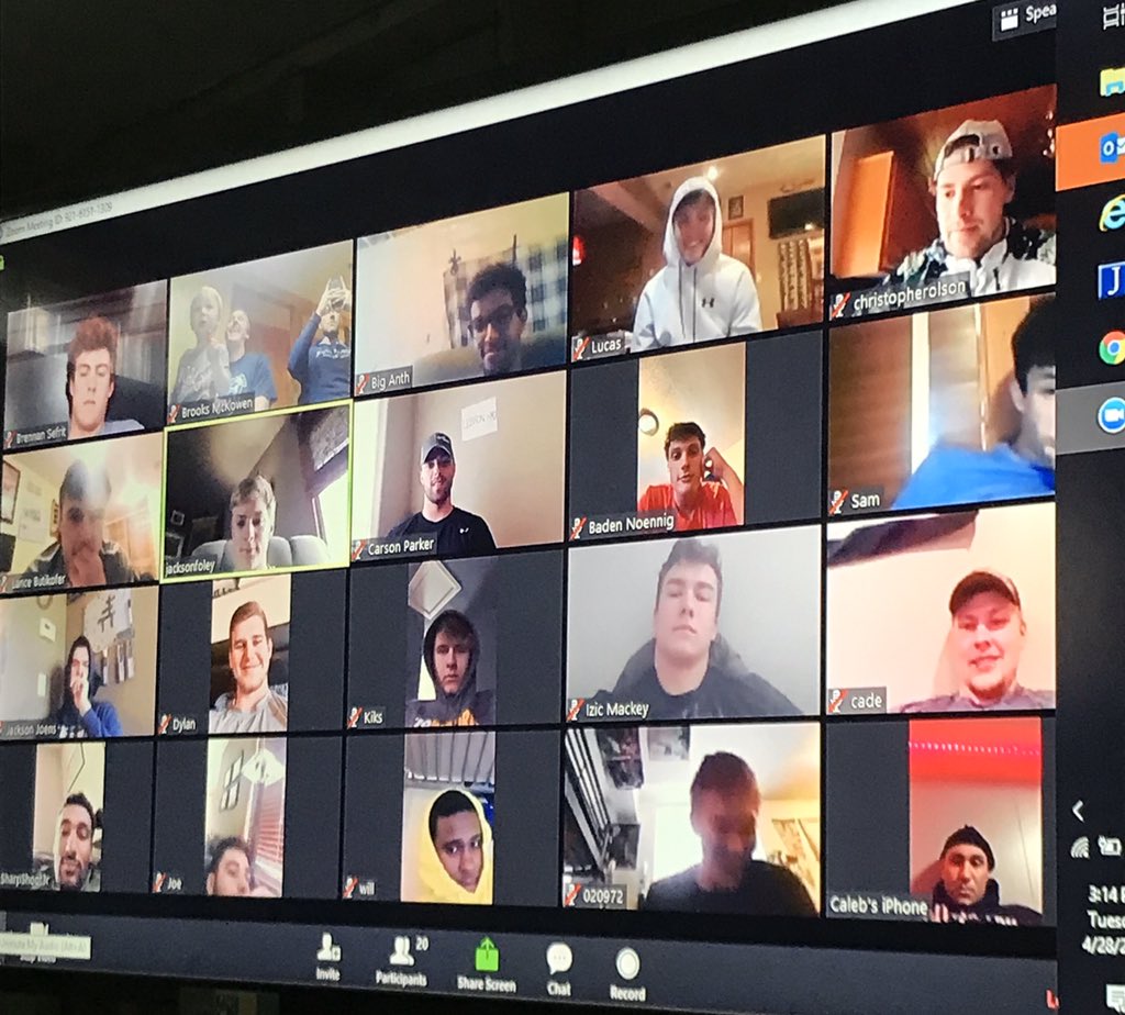 It was Great seeing &amp; catching up with most of our guys yesterday via Zoom!! Last week before finals &amp; they are ready to finish off the school year strong!! #PeacockHoops 🐦🐦