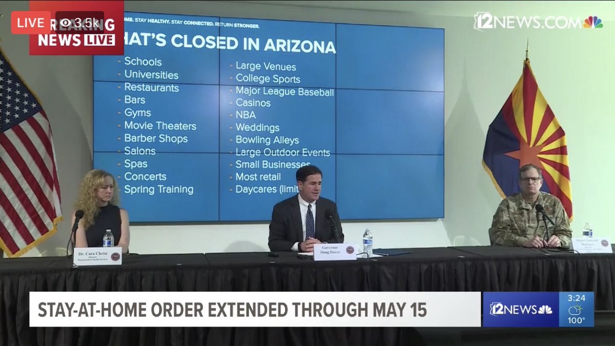 RyanThomasCody's tweet photo. What is OPEN vs what is CLOSED in Arizona through May 15th. #TodayInAZ https://t.co/To8zGle5hn