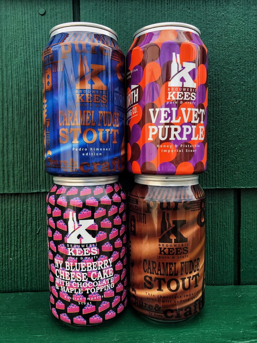 The rain has come, so how about 4 new tasty stouts @KeesBubberman to keep you warm:Caramel Fudge Stout 11.5%, Velvet Purple - Honey &amp; Pistachio Imperial Stout 10%, Ny Blueberry Cheese Cake with Chocolate &amp; Maple Topping10.5%, Caramel Fudge Stout - Imperial Stout 11.5%