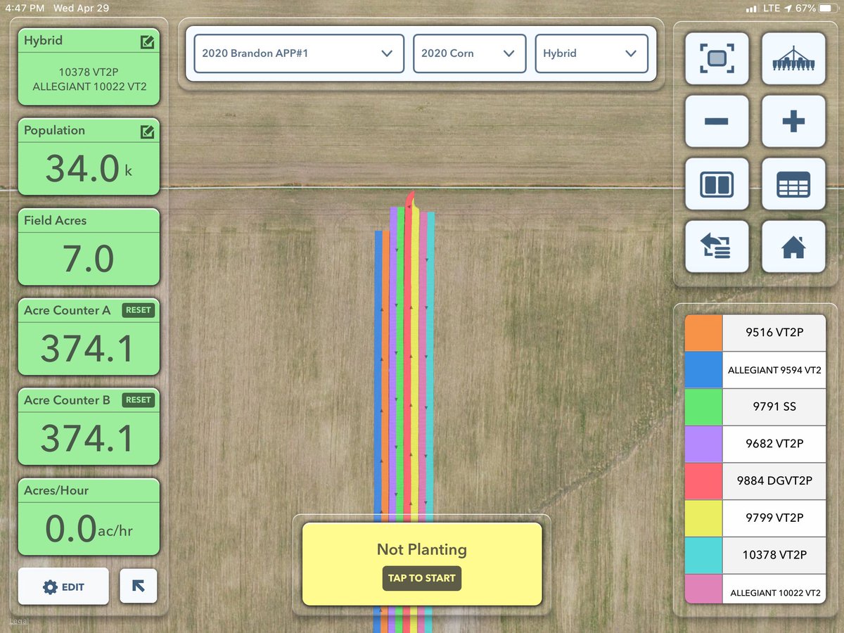 Thank you ⁦⁦<a href="/LonghenryAG/">Travis Longhenry</a>⁩ for lining up the ⁦<a href="/AllegiantSeed/">AllegiantSeed</a>⁩ performance plot. Just beat the rain. ⁦@CHS_Brandon1 ⁦<a href="/FieldView/">FieldView</a>⁩ #plant2020