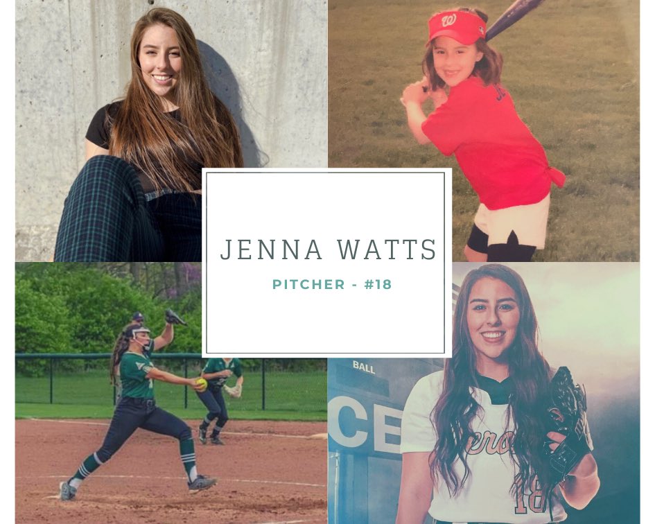 SENIOR SPOTLIGHT: Jenna Watts! #18, pitcher/2B, 4 year letter winner, 2019 1st team OCC, 1st team All-District, and Special Mention All-Metro. Jenna is a member of NHS, was on Honor Roll all 4 years of HS, and was honored as a 2020 Valedictorian. She will be attending Cleveland..