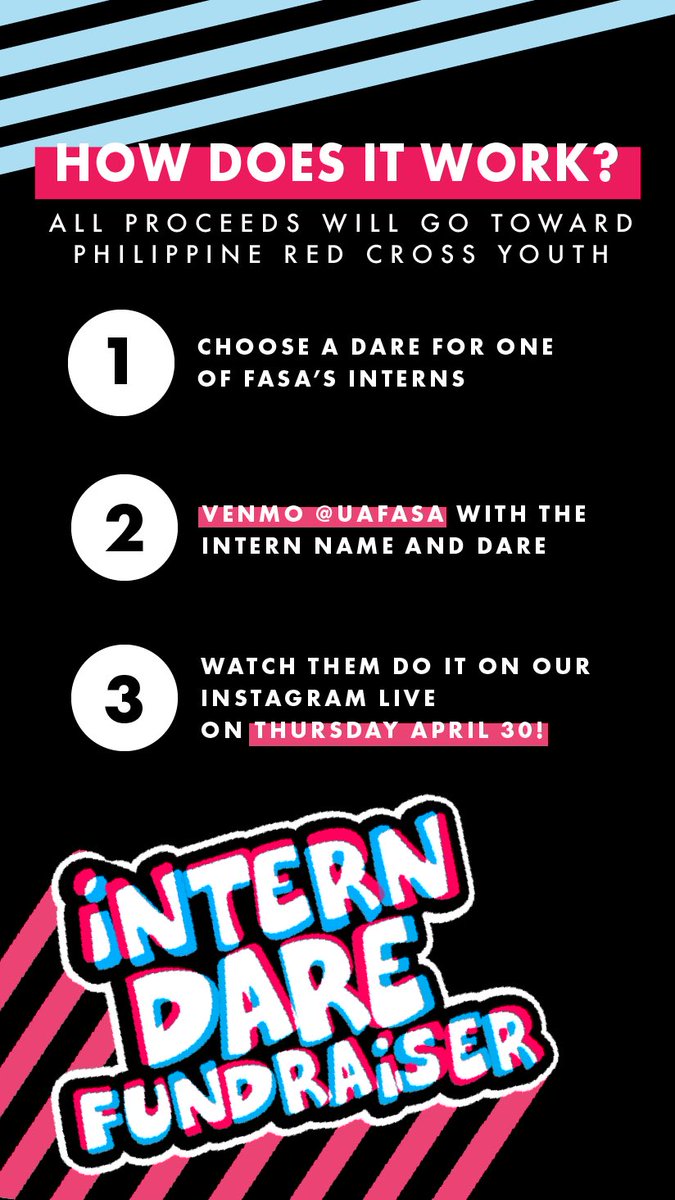 uafasa's tweet photo. hey y’all it’s FilAmThropy Week!! help us help the Philippine Red Cross Youth by making good content on our IGLive by daring our interns to do things!! it’ll be fun 😈 https://t.co/4v7WuS0zsZ