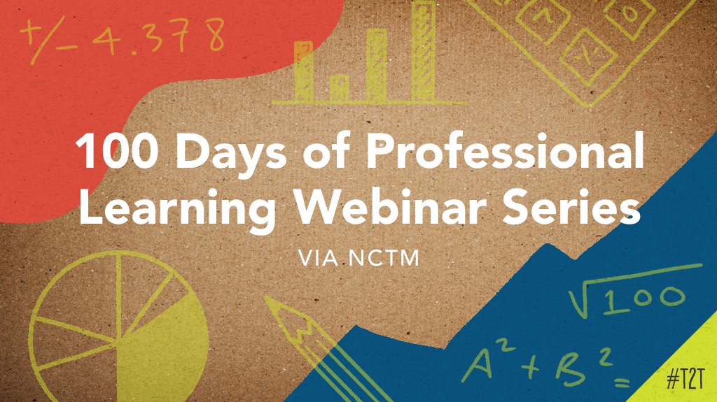 From April to October, <a href="/NCTM/">NCTM</a> is hosting 100 webinars on topics ranging from cultivating resiliency to supporting Ss' understanding of #COVID19 through math principles – check out previous recordings (and take a peek at the schedule) here: nctm.org/100-Days-of-Pr… #MathStratChat