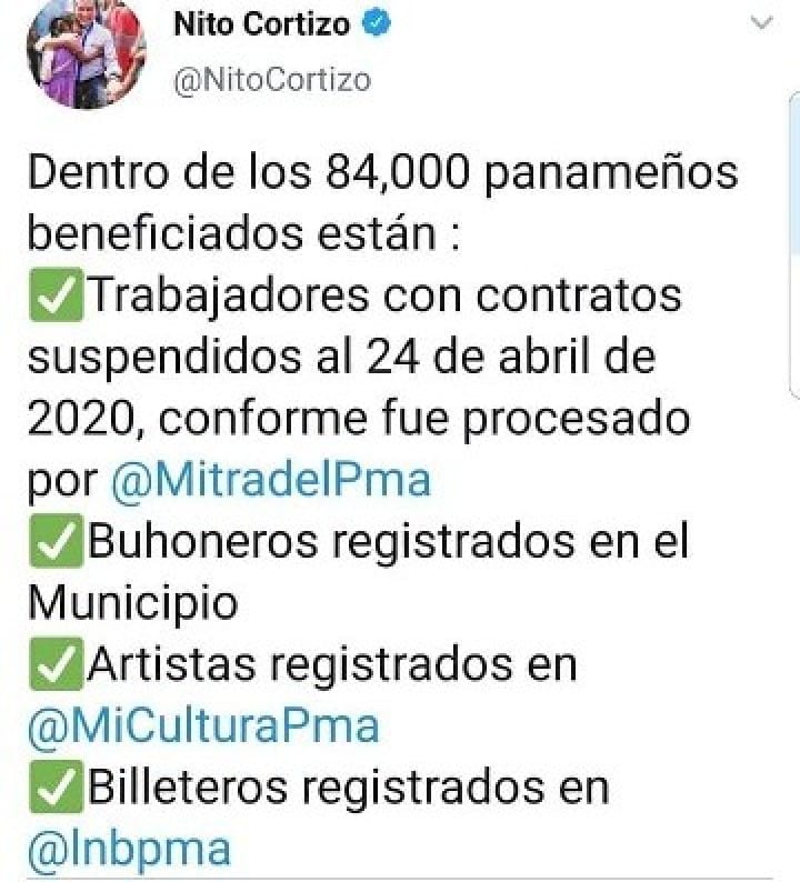 No incluidos en el Vale Digital: profesionales independientes, comerciantes informales, taxistas, personas con discapacidad y panameños que estaban desocupados (sin trabajo) antes de la crisis. En conclusión, esto beneficia solo al 5%  de la población vulnerable.