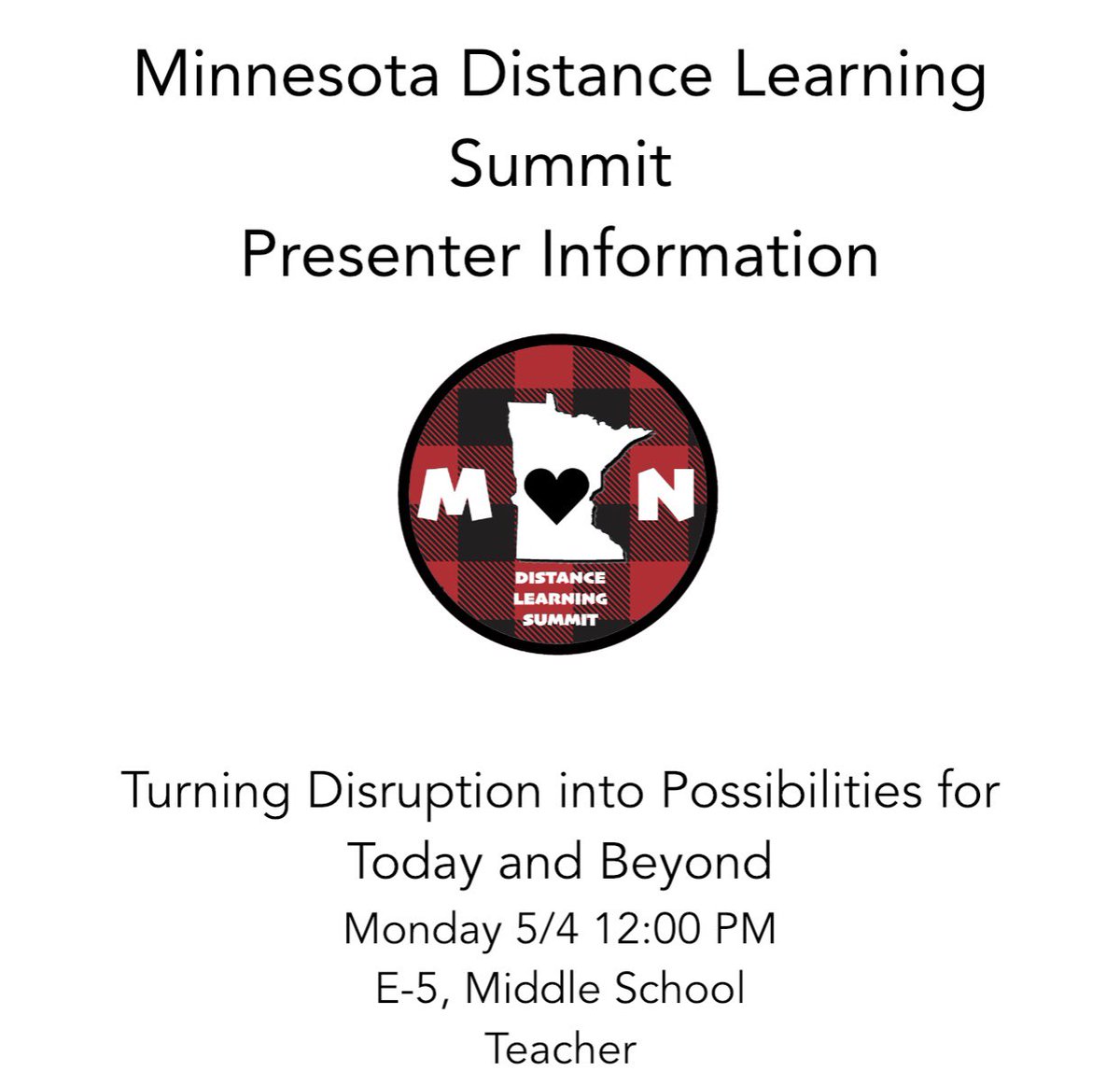 MissField5's tweet photo. Mark your calendars for May 1 and May 4 for some amazing learning and networking sessions!  Join me along with @missamundson and @koshiolbbe for our Lunch and Learn session on Monday!!  #mndlsummit @BBEschools https://t.co/Al3qlZumJq