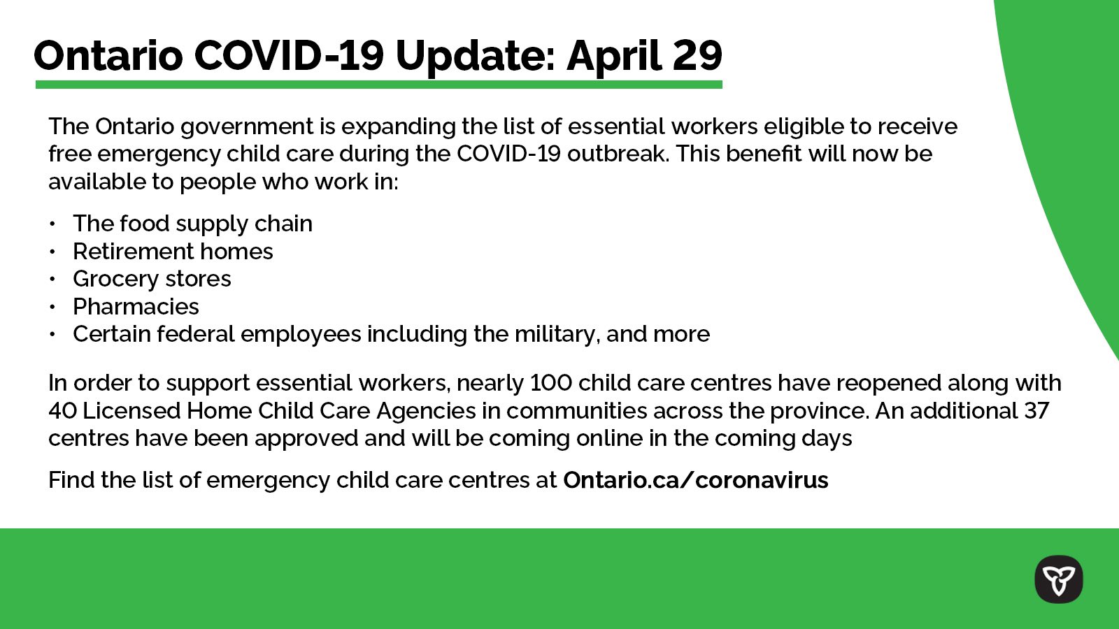 Home Child Care Covid Ontario