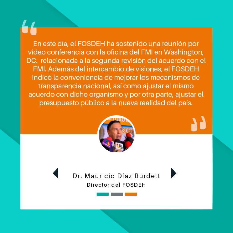 Director_FOSDEH's tweet photo. En reunión virtual entre el @fosdeh con el Fondo Monetario Internacional, hemos hecho hincapié en la necesidad que en este momento tiene el pueblo de #Honduras y  la importancia de ajustar las condiciones del actual convenio a la realidad nacional. https://t.co/BkWMPjBoEw