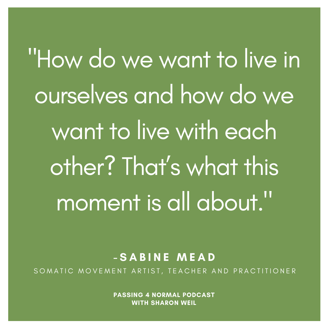 changeabilitybk's tweet photo. Sabine Mead, somatic movement artist, teacher, and practitioner, shows us how feeling our larger unity becomes the perfect medicine for soothing, regulating, trust, and hopeful repurposing. Listen to this episode of our podcast. https://t.co/PoKozLRfM7 #wellbeing #somatics https://t.co/a5ERt2PHop