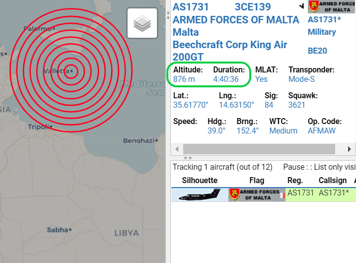 scandura's tweet photo. 3โฃ
2020-04-29
0925z โฑ๏ธ 11:25 CEST
๐ฉ๏ธ AFM ๐ฒ๐น Armed Forces of Malta B200 #AS1731 departed from Luqa in flight over SAR zone, heading SSW
๐ without full traceroute ๐
#migrants #Libya #migranti #Libia https://t.co/6Sux1lbhNo