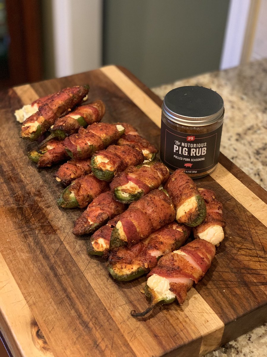 barbersque's tweet photo. I could eat them all the time! @PSseasoning Notorious P.I.G. rub is GOOD. #jalapeñopoppers #dinner #Legend #StayHome #summertime https://t.co/hdjK3J5sWL