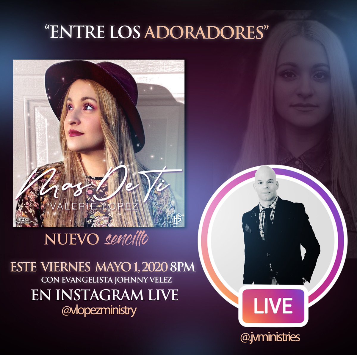 JvMinistriesIII's tweet image. Este viernes a las 8:00 P.M. por Instagram