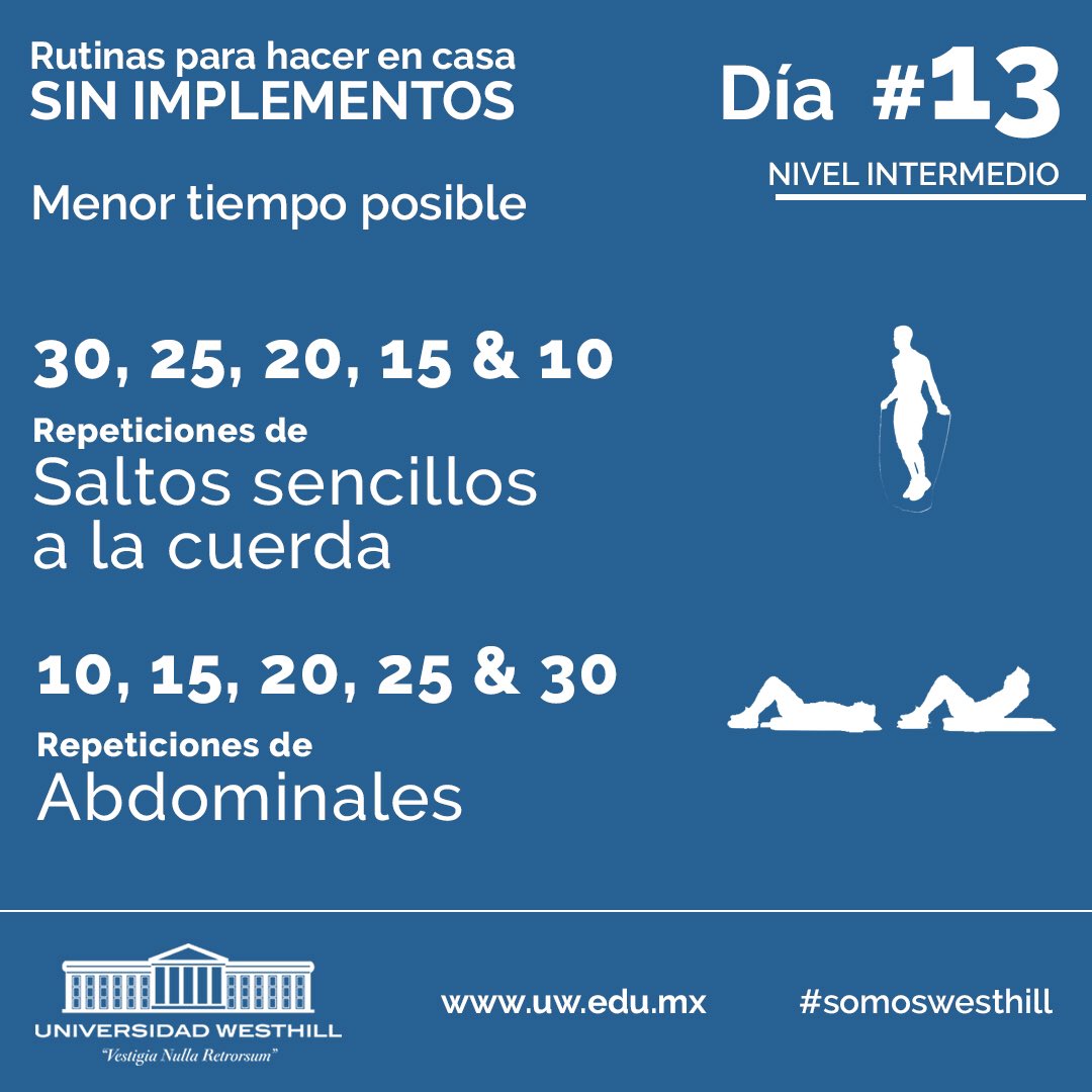 univwesthill's tweet photo. Día #13 Prepárate para la clase online #fitness #cuarentenafit #somoswesthill https://t.co/B4vcHgKqHY